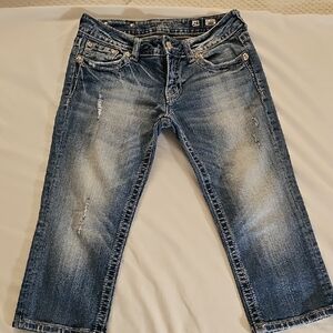 Miss Me Relaxed Fit Distressed Blue Jeans